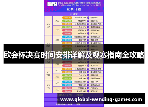 欧会杯决赛时间安排详解及观赛指南全攻略